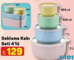 SAKLAMA KABI SETİ 4'LÜ SAKLAMA KABI SETİ 4'LÜ